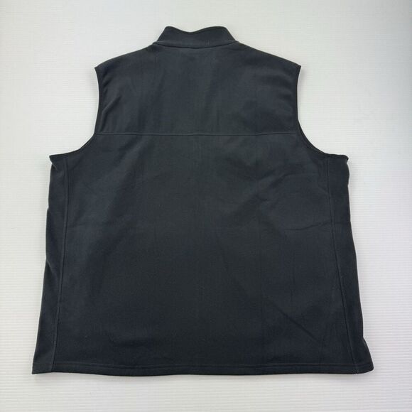 Lands’ End Men’s Black Fleece Full Zip Vest Size XXL 50-52 Sleeveless - Picture 3 of 6